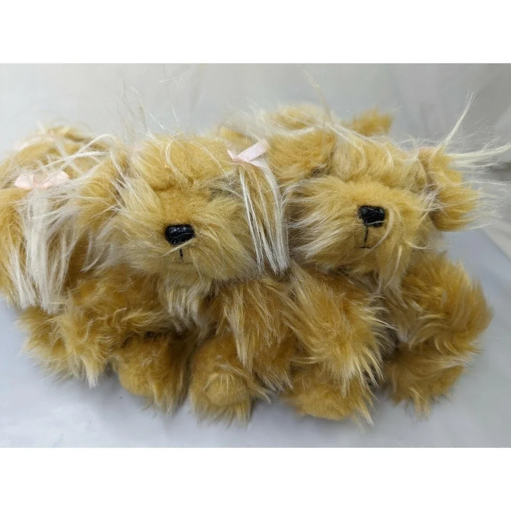 Russ Sparkle‎ Dog Plush Terrier Golden 2 Puppies Lot Stuffed Animal Toy